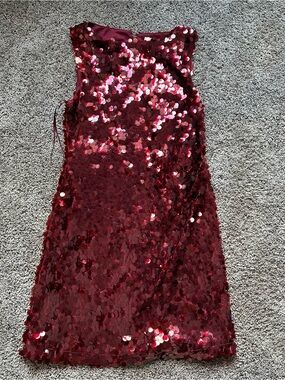 Wayf Burgundy Red Sequin Mini Dress